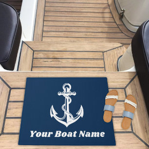 Maritimes Marine-Anker-Boot-Name Fußmatte