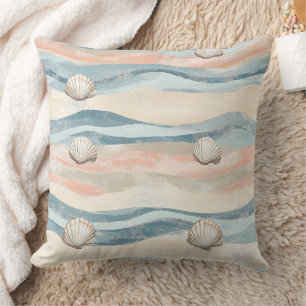 Maritimes Muschelwellenmuster Kissen
