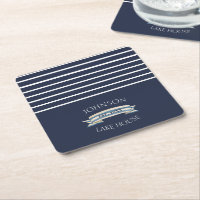 Maritimes Navy Blau gestreiftes Landhaus Name