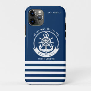 Maritiver Geist Anker,Steuerrad, Marineblau Case-Mate iPhone Hülle