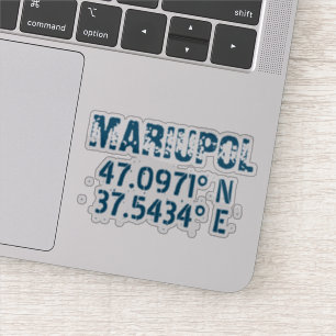 Mariupol Ukraine Latitude & Longitude beunruhigt Aufkleber