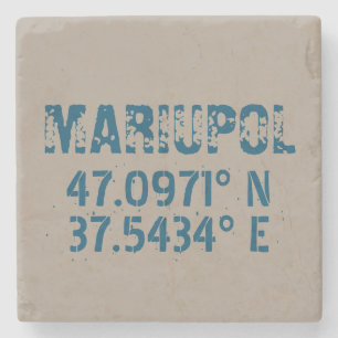 Mariupol Ukraine Latitude & Longitude beunruhigt Steinuntersetzer