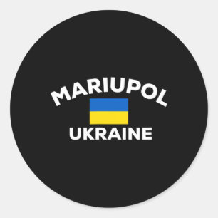 Mariupol Ukraine Ukrainische Flagge Stadt Runder Aufkleber