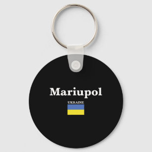 Mariupol Ukraine und die ukrainische Flagge der Uk Schlüsselanhänger