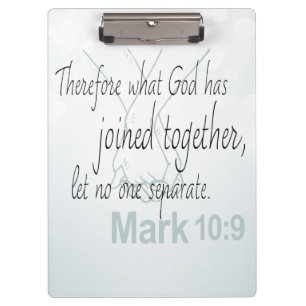 Mark 10:9 Heiratsbibliotheken Klemmbrett