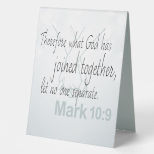 Mark 10:9 Heiratsbibliotheken Tischaufsteller