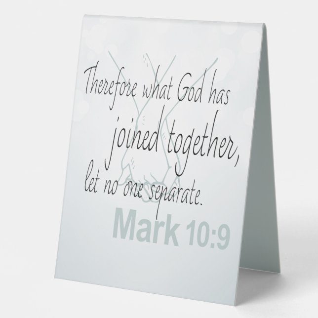 Mark 10:9 Heiratsbibliotheken Tischaufsteller (Vorderseite)