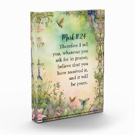 Mark 11:24 Christliche Aquarellbilder Fotoblock