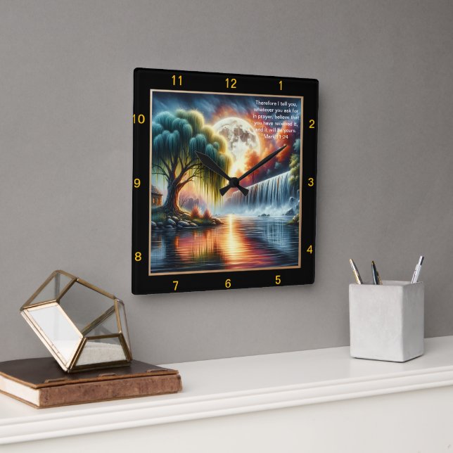 Mark 11:24 Croyance Horloge : Remin de prière pers (Bureau)