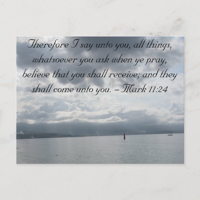 Mark 11:24 - Glaube Postkarte (Vorderseite)