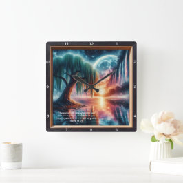 Mark 11:24 Glaubensbejahung: Custom Wall Art Quadratische Wanduhr