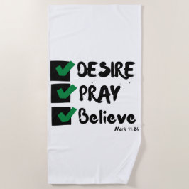 Mark 11:24 KJV Bible Scripture Beach Serviette