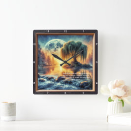 Mark 11:24 Komfort: Personalisierter Zuhause-Segen Quadratische Wanduhr