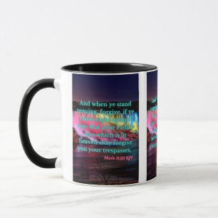Mark 11:25 KJV Bible Verse Pic Mug à deux tons