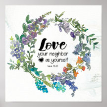 Mark 12:31 Liebe dein Nachbar als du selbst Blume