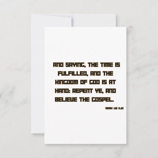 Mark 1:15 KJV Bible Scripture Begrüßung Karte (Vorderseite)
