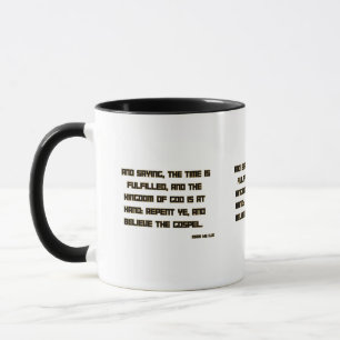 Mark 1:15 KJV Bible Scripture Two-Tone Tasse