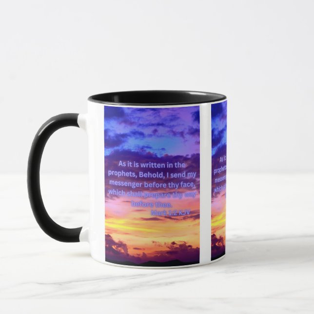 Mark 1:2 KJV Bible Verse Pic Mug à deux tons (Gauche)