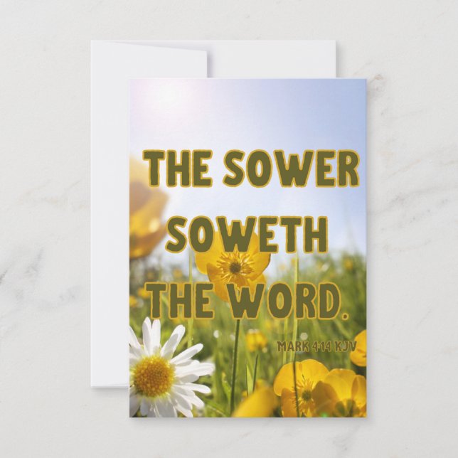 Mark 4:14 KJV Bible Scripture Pic Begrüßung Karte (Vorderseite)