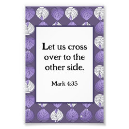 Mark 4:35 Fish Head Blätter Lilac Fotodruck