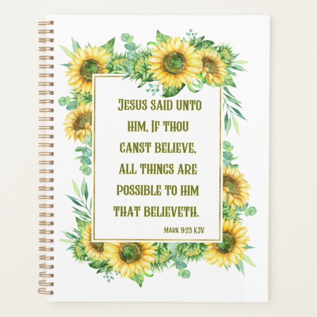 Mark 9:23 Bible Verse Calendrier Planificateur (Devant)