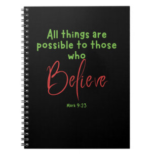 Mark 9:23 Glaube an die Schrift Notizblock