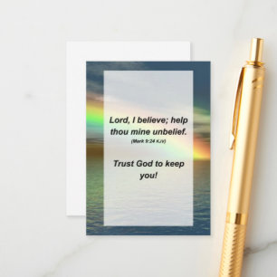 Mark 9:24 Herr, ich glaube; Helfen Sie, Unglauben  Begleitkarte