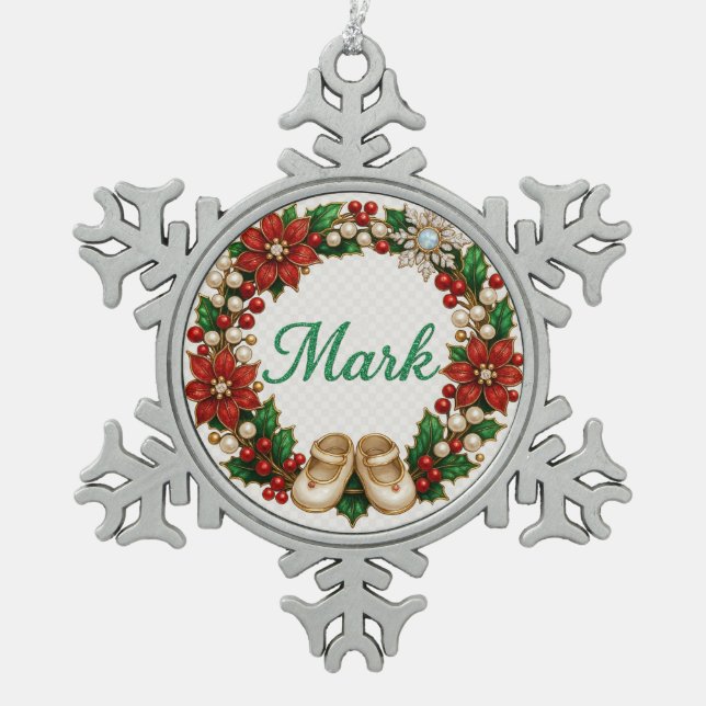Mark Baby’s First Christmas Snowflake Ornament (Vorderseite)