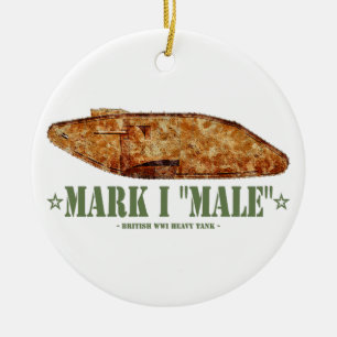 Mark I Male Weltkrieg Erster britischer Schwerpunk Keramik Ornament