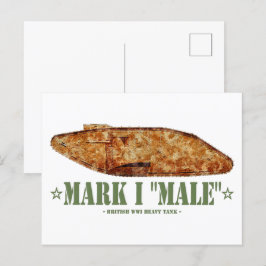 Mark I Male Weltkrieg Erster britischer Schwerpunk Postkarte