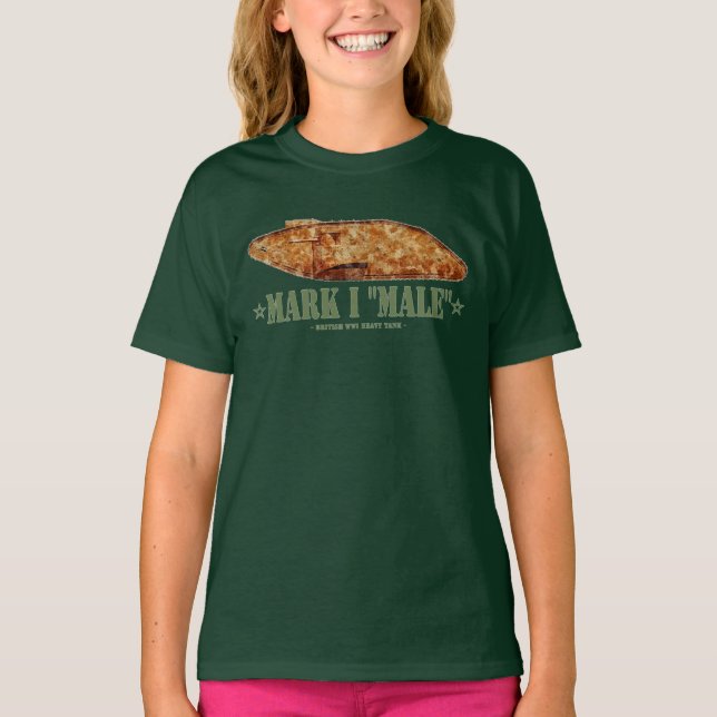 Mark I Male Weltkrieg Erster britischer Schwerpunk T-Shirt (Vorderseite)