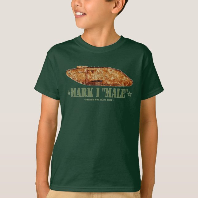 Mark I Male Weltkrieg Erster britischer Schwerpunk T-Shirt (Vorderseite)