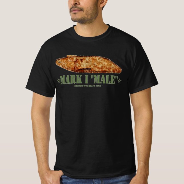 Mark I Male Weltkrieg Erster britischer Schwerpunk T-Shirt (Vorderseite)