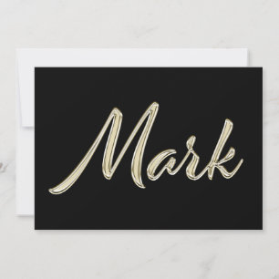 Mark Name white gold Handwriting Karte