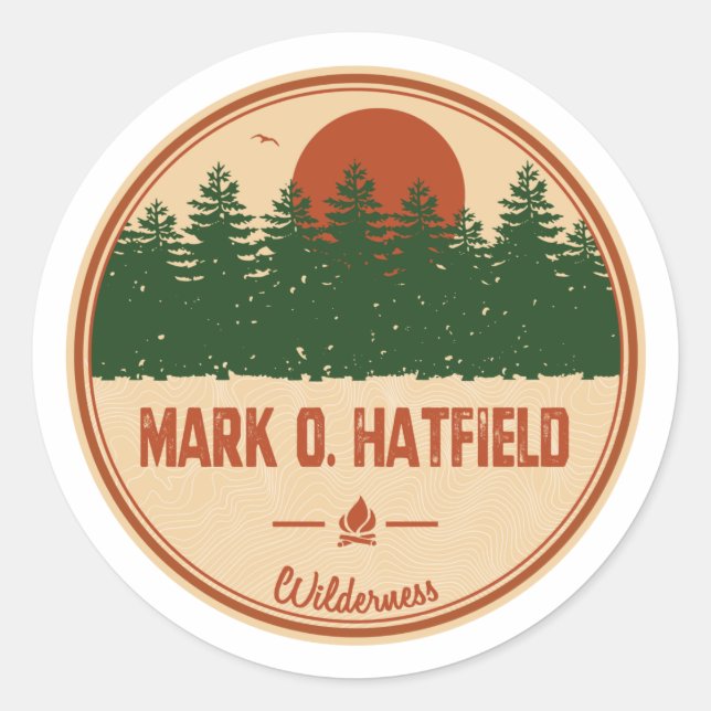 Mark O. Hatfield Wilderness Runder Aufkleber (Vorderseite)
