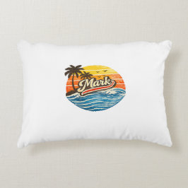 Mark Retro-Sonnenuntergang-Name-Design Dekokissen