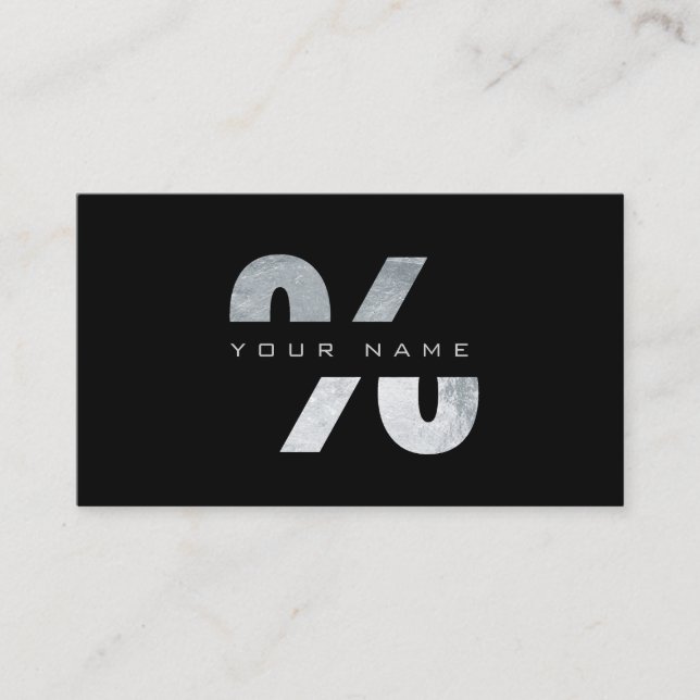 % Mark Silver Luxury Black Vip Visitenkarte (Vorderseite)