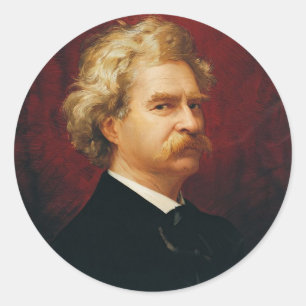Mark Twain-Aufkleber Runder Aufkleber