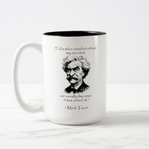 Mark Twain - Sarkasmus - Moderne Fehlzitate Zweifarbige Tasse