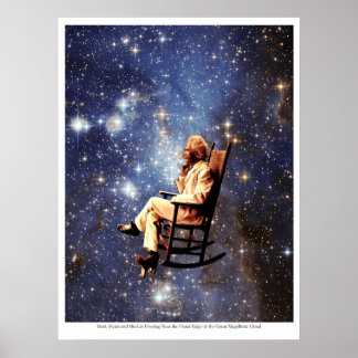 Mark Twain und seine Katze Poster