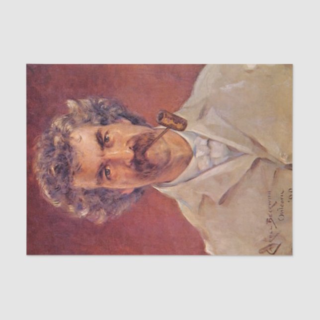 Mark Twain von James Carroll Beckwith Seidenpapier (Vorderseite)