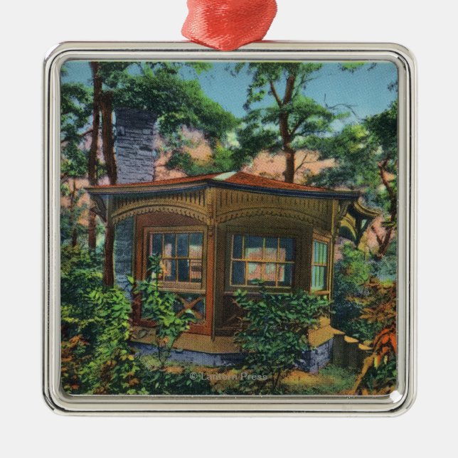 Mark Twains Studie am Steinbruch-Bauernhof, Ornament Aus Metall (Vorne)