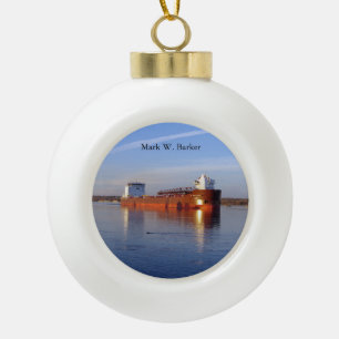 Mark W. Barker ball oder Schneeflocke Keramik Kugel-Ornament