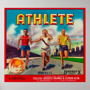 Marke Athlete Citrus Crate Label Poster