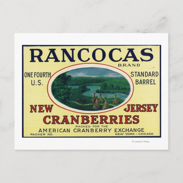 Marke Rancocas Cranberry Postkarte (Vorderseite)