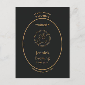 Marke, Zodiac-Zeichen, Taurus benutzerdefinierbar Postkarte