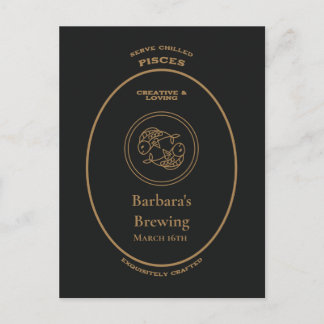 Marke, Zodiaka-Zeichen, Pisces, anpassbar Postkarte