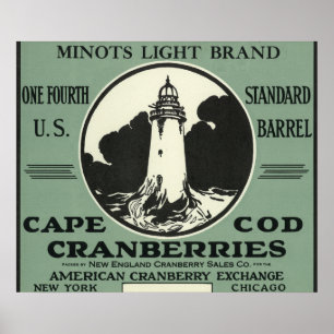 Marken-Moosbeeraufkleber Cape Cods Minots heller Poster