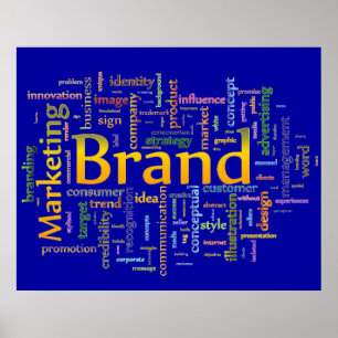 Marken- und Marketingbezogener Text Blau Poster