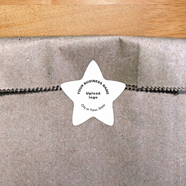 Markenbezeichnung auf der "White Star Shape-Aufkle Stern-Aufkleber (Build brand name awareness. Your business brand on white star sticker.)